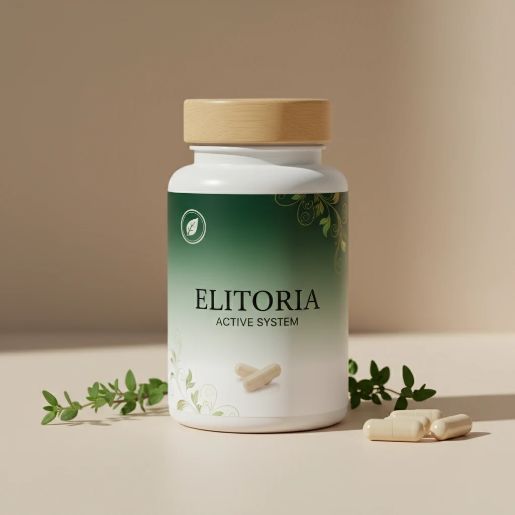 Elitoria Active System - matte Glasflasche mit Holzdeckel, Nährstoffkomplex 90 Kapseln